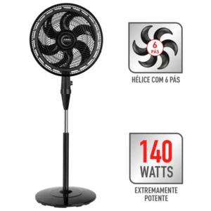 VENT. ARNO 40 COLUNA 6P 140W VE6C PRETO XTREME VE2480B4 220V