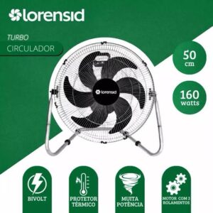 CIRCULADOR 50 MESA 6P 160W CROMADO HEL. PRETA LORENSID 220V