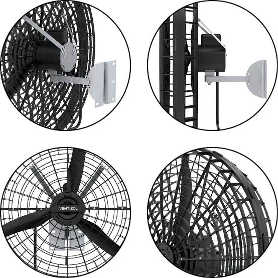 VENT. VENTISOL 01 METRO PAREDE 3P 1.2 CV GR. FERRO FIXO PRETO BIV - Imagem 2