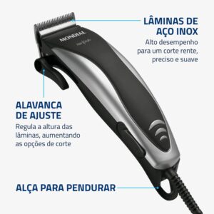 CORTADOR DE CABELOS HAIR STYLO CR02 CROMADO PT MONDIAL 220V