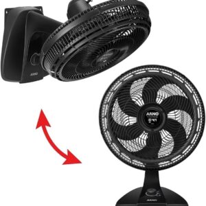 VENT. ARNO 40 MESA 6P 126W VF42 FORCE 2 EM 1 PRETO 220V