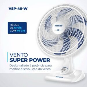VENT. MONDIAL 40 MESA 6P 140W V45 MAXI BRANCO 220V 2