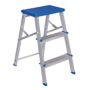 ESCADA ALUMINIO 01 DEGRAUS MOR TIPO BANQUETA AZUL USO DOMESTICO
