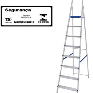 ESCADA ALUMINIO 08 DEGRAUS MOR USO DOMESTICO