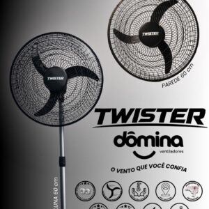 VENT. TWISTER 60 COLUNA 3P 170W PRETO 220V