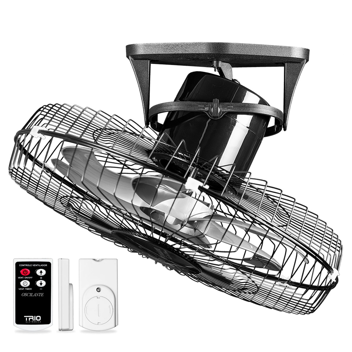 VENT. TETO 360 ORBITAL 50 G. FERRO 6P PRETO 170W VENTIDELTA BIV - Imagem 2