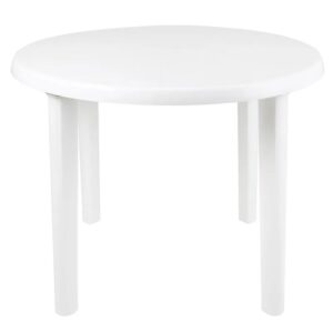 MESA REDONDA PLAST. BRANCA DESMONTAVEL CAP. 40KG DIAM. 71CM MOR